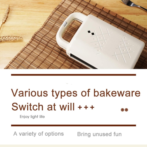 Mini Waffle Maker, Electric ABS Stainless Steel Waffle Sandwich 2-in-1 Breakfast Maker Multi-function Fast Double-sided Heating for Home/Out Picnic