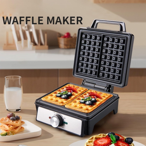 1600W Electric Waffle Maker, Double Waffle Maker, Mini Waffle Maker, Non-stick Pan, Adjustable Temperature Control, Suitable for Home, Cafe and