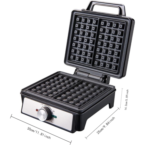 1600W Electric Waffle Maker, Double Waffle Maker, Mini Waffle Maker, Non-stick Pan, Adjustable Temperature Control, Suitable for Home, Cafe and