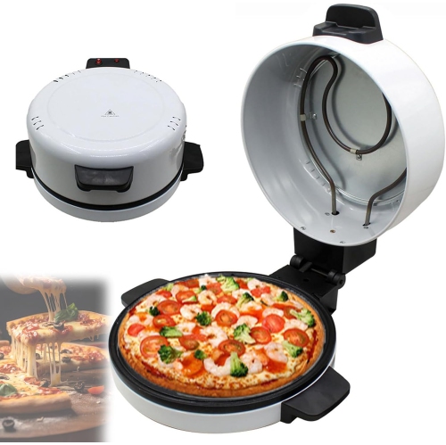 Electric pizza oven, 12-inch 2000W non-stick frying pan, suitable for pizza, steak, Arabic bread, etc.