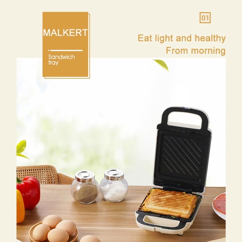 Mini Waffle Maker, Electric ABS Stainless Steel Waffle Sandwich 2-in-1 Breakfast Maker Multi-function Fast Double-sided Heating for Home/Out Picnic