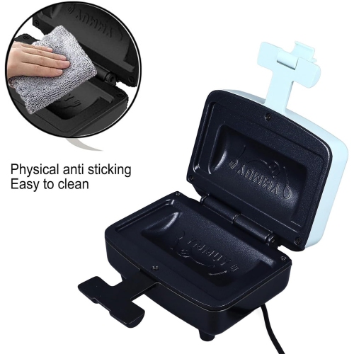 Mini sandwich maker with non-stick coating, double-sided heating waffle maker, automatic temperature control, suitable for home and kitchen