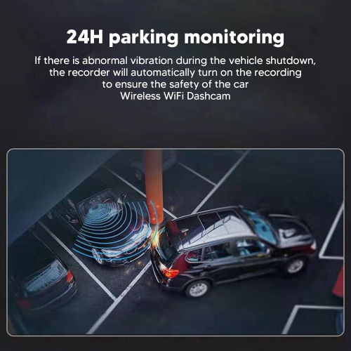 Dual-lens dashcam - 2K front camera + 1080P rear camera, G-Force sensor, mobile Wi-Fi connectivity, enhanced night vision, loop recording, 24-hour