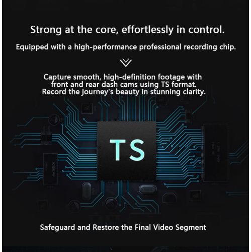 Dual-lens dashcam - 2K front camera + 1080P rear camera, G-Force sensor, mobile Wi-Fi connectivity, enhanced night vision, loop recording, 24-hour