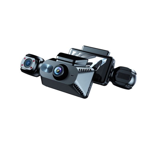 Dual-lens dashcam - 1080P front-facing & 480P internal, G-sensor, parking monitoring, WiFi, loop recording, 3.0" IPS display, night vision and fill