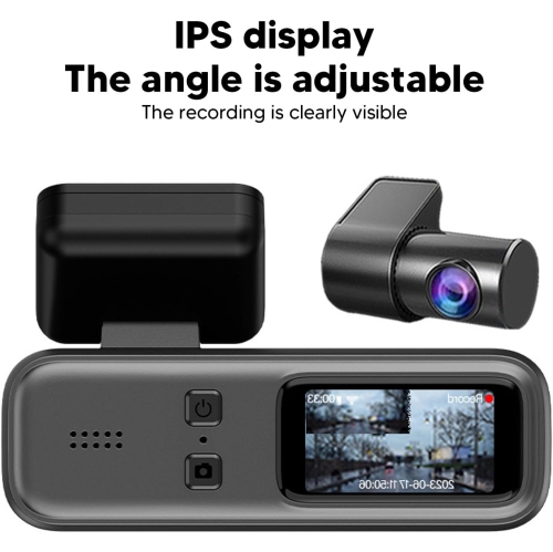 Dual-lens dashcam - 2K front camera + 1080P rear camera, G-Force sensor, mobile Wi-Fi connectivity, enhanced night vision, loop recording, 24-hour