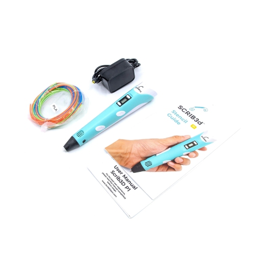 3D Printing Pen with Display - Includes High Quailty 3D Pen, 3 Starter Colors of PLA Plastic, Stencil Book + Project Guide, and Charger