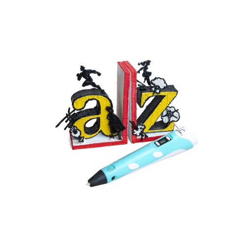 3D Printing Pen with Display - Includes High Quailty 3D Pen, 3 Starter Colors of PLA Plastic, Stencil Book + Project Guide, and Charger