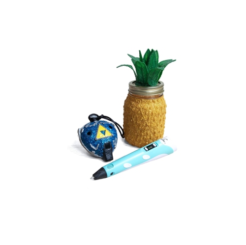 3D Printing Pen with Display - Includes High Quailty 3D Pen, 3 Starter Colors of PLA Plastic, Stencil Book + Project Guide, and Charger