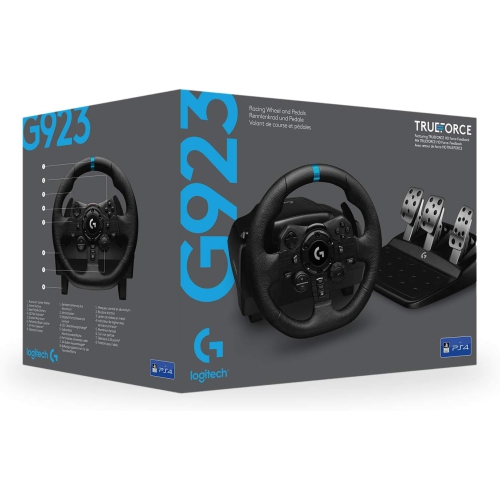 Logitech G923 Racing Wheel and Pedals for PS5, PS4, PC, Mac, TRUEFORCE up to 1000 Hz Force Feedback, Responsive Driving Design, Dual Clutch Launch