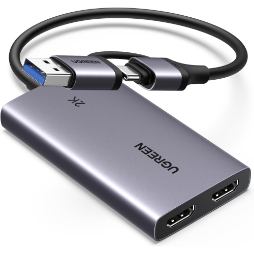 UGREEN 2K@30Hz HDMI Capture Card 4K@30Hz Passthrough Video USB 3.0 Full HD 1080P 60FPS with Low Latency for Streaming Gaming, Recording, Compatible
