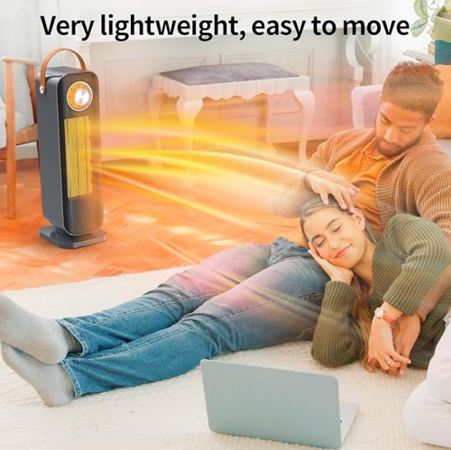 Home Space Heater, Lylia 1500W Portable Electric TPC Ceramic Heater for Bedroom, Overheating & Protection, Energy Efficient Electric Heater for