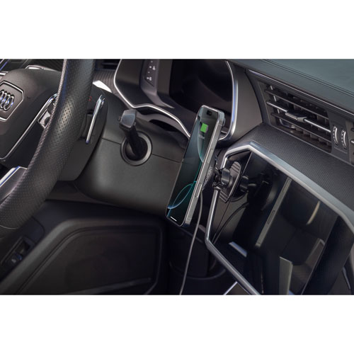 Support de tableau de bord/bouche d'air magnétique sans fil Qi2 25 W MagicMount Charge Pro de Scosche