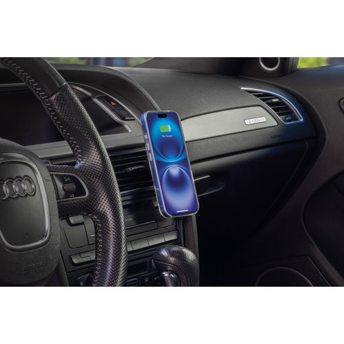 Support de tableau de bord/bouche d'air magnétique sans fil Qi2 25 W MagicMount Charge Pro de Scosche