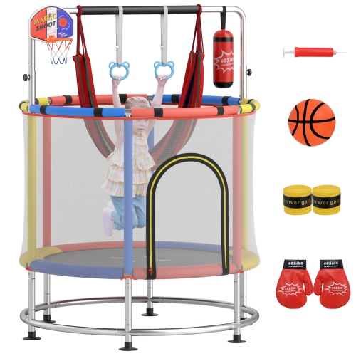 Gymax 6-in-1 Kids Trampoline Combo 55'' Toddler Play Activity Center w/Hammock