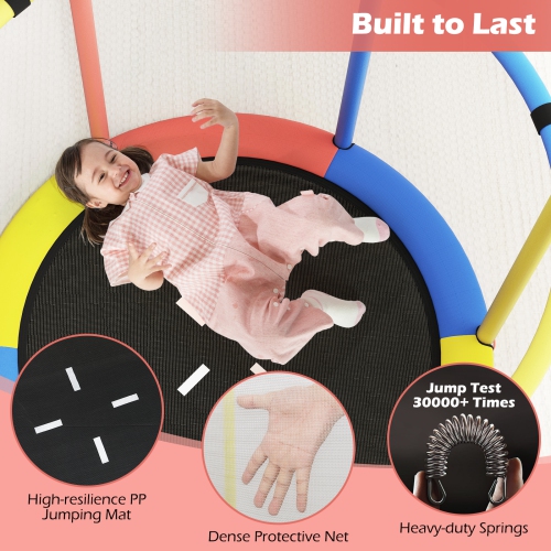 Gymax 6-in-1 Kids Trampoline Combo 55'' Toddler Play Activity Center w/Hammock