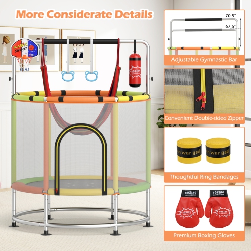 Gymax 6-in-1 Kids Trampoline Combo 55'' Toddler Play Activity Center w/Hammock