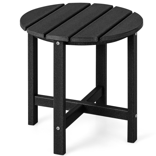 Gymax 2PCS 18''Adirondack Side Table Weather Resistant HDPE Garden Patio Black