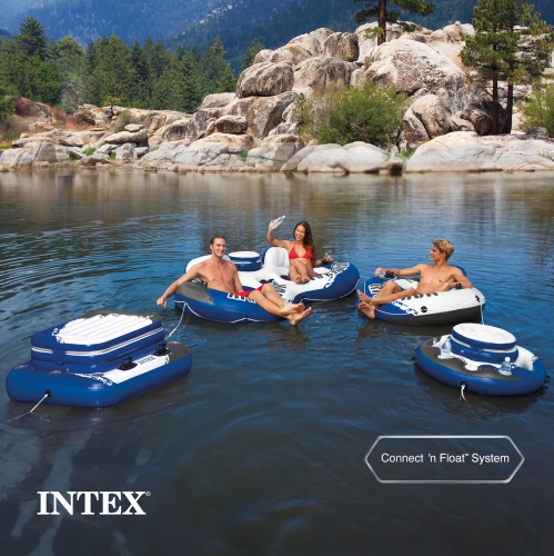 Intex River Run Inflatable Floating Tube Water Raft for Lake River Pool