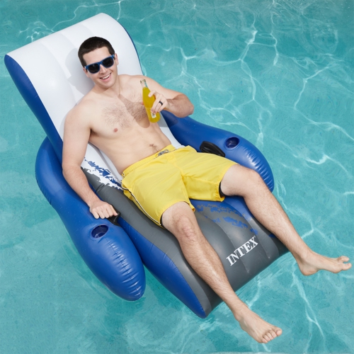 Intex Inflatable Floating Comfortable Recliner Lounges with Cup Holders