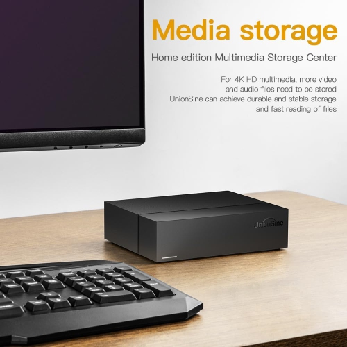 Disque dur externe portatif USB 3.0 10&nbsp;To 3,5&nbsp;po d'UnionSine compatible stockage HDD PC, bureau, portable HD3511 - BO