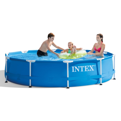 Ensemble de piscine extérieure à cadre en métal avec couvercle et cartouche filtrante de type H D'INTEX