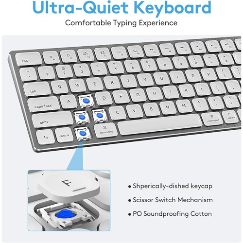 Yivandi Wired Backlit Keyboard for Mac OS -Plug and Play, All-Aluminum USB Keyboard with Numeric Keypad for iMac/Mac Mini or MacBook(Keyboard Riser
