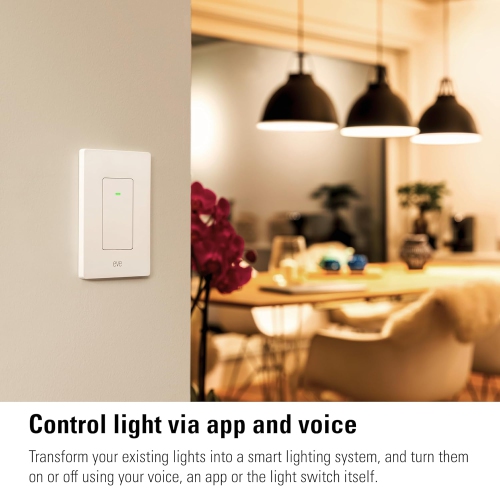 Eve Light Switch 2-Pack: Wall Switch for Apple Home, Alexa, Google Home, SmartThings; for Single-Pole & 3-Way switches; Requires Thread Router &