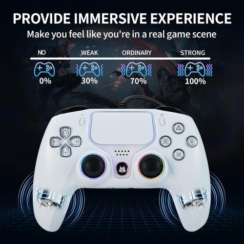 NBCP Wired Game Controller for PS5, PS4 & PC, USB Gamepad Joystick for Windows 7/8/10, Laptop, Steam – Dual Vibration, Turbo Trigger, Hall Effect PS5