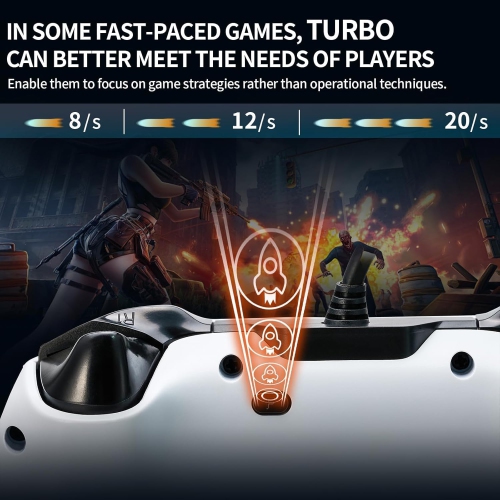 NBCP Wired Game Controller for PS5, PS4 & PC, USB Gamepad Joystick for Windows 7/8/10, Laptop, Steam – Dual Vibration, Turbo Trigger, Hall Effect PS5