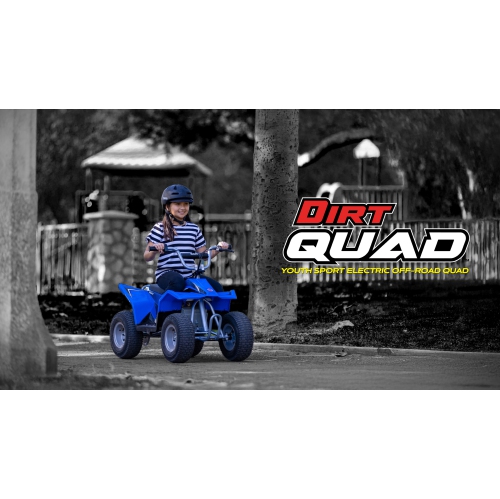 Razor Kids Electric Off Road Mini Dirt Quad Bike 4 Wheeler ATV 24 Volt, Blue
