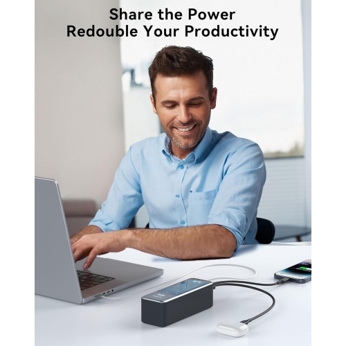 MOKiN 140W Power Bank, 24,000mAh Laptop Portable Charger, USB C PD3.1 Battery Pack with Smart Digital Display, 3-Output 148W Compatible with iPhone,