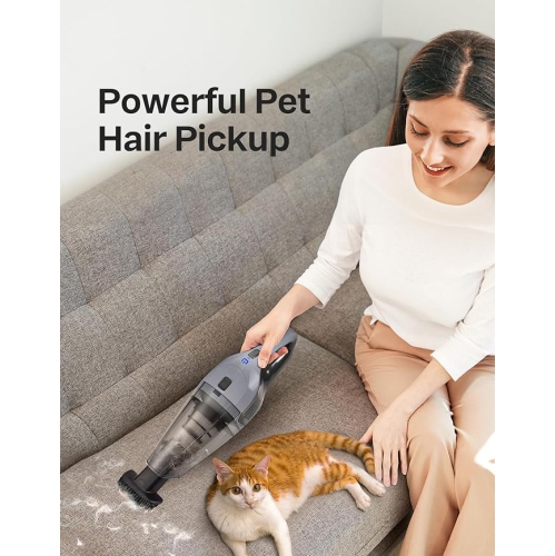 Handheld Vacuum Cleaner, Powerful Suction Portable Lightweight Hand Held Vacuum Cordless with 25-30Mins Long Runtime Rechargeable Battery Quick
