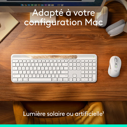 Clavier Bluetooth Signature Slim Solar+ K980 de Logitech pour Mac - Blanc cassé - Anglais - Exclusivité de Best Buy