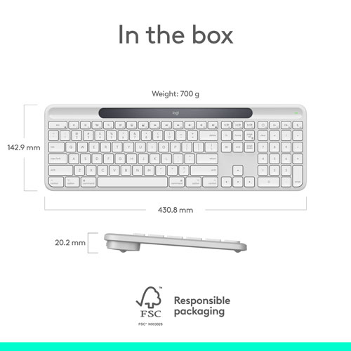 Clavier Bluetooth Signature Slim Solar+ K980 de Logitech pour Mac - Blanc cassé - Anglais - Exclusivité de Best Buy