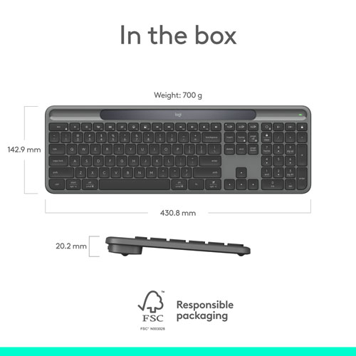 Clavier Bluetooth Signature Slim Solar+ K980 de Logitech - Anthracite - Anglais - Exclusivité Best Buy