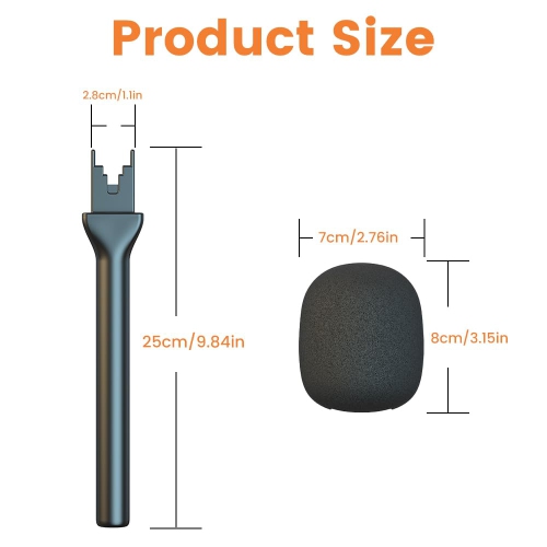 Mic Handle for DJI RODE Microphone Handheld Stand, Interview Microphone Rig for All Lavalier Mic, for Vlogging/ Interview/ Podcast/ Reports