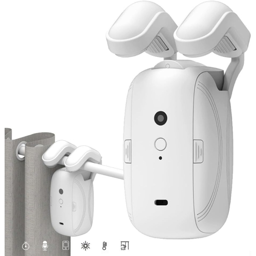 Automatic curtain opener with remote control, single Roman rod, simple operation, convenient and fast -