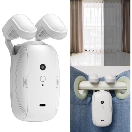 Automatic curtain opener with remote control, single Roman rod, simple operation, convenient and fast -