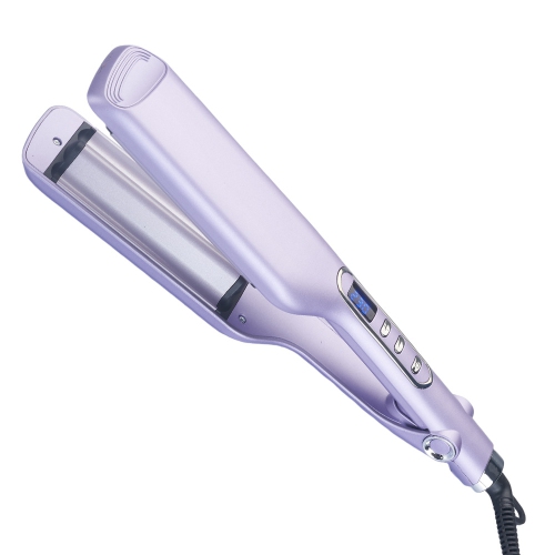 New Egg Roll Curler Water Wave Three-Tube Curling Iron Lazy Home Curling Iron 20mm Wet and Dry Dual Use PTC Heating - Purple American Standard