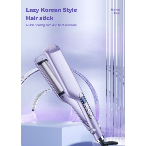 New Egg Roll Curler Water Wave Three-Tube Curling Iron Lazy Home Curling Iron 20mm Wet and Dry Dual Use PTC Heating - Purple American Standard