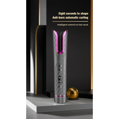 Fully Automatic LCD Curling Iron, Rose Curl, Cordless Portable Curling Iron, Korean Curling Iron, Wet/Dry Combination - American Standard - 808 -