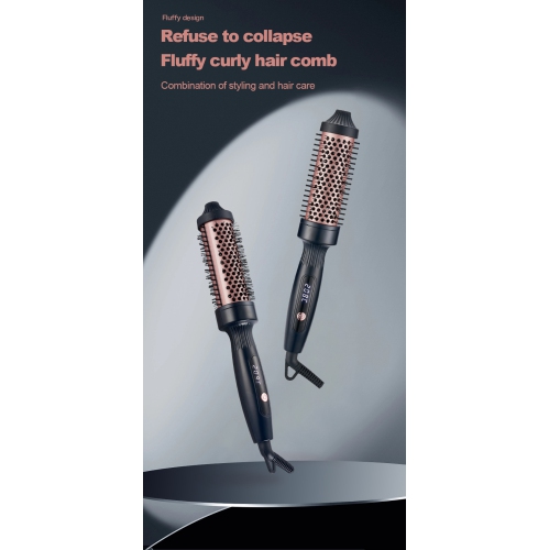 Peigne à friser LCD, fer à friser, sans dommages aux cheveux, peigne lissant chauffant électrique, peigne sec/humide - Rose
