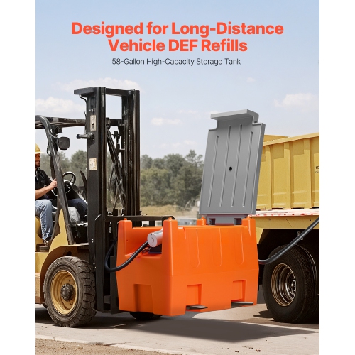 VEVOR 12V DEF Transfer Pump Kit, 8.5 GPM, Diaphragm Irrigation Self Priming Electric Water Pump, with 58 Gallon Tank, Automatic Nozzle, 13.12 ft