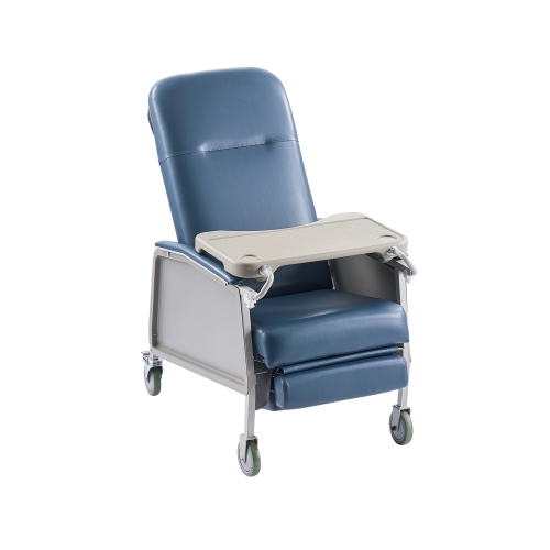 VEVOR 3-Position Geri Chair Recliner, Movable Medical Recliner Chairs with 4 Wheels, Soft Padded Seat & Detachable Tray, Ideal for Hospital, Nursing