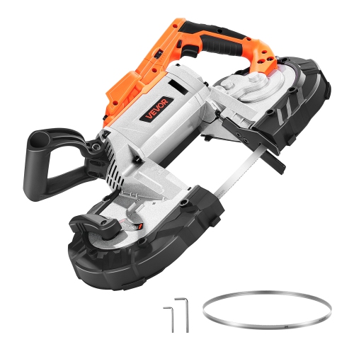 VEVOR  20V Portable Band Saw, 5 Inches Deep Cut, 360W Bandsaw \w Brushless Motor, Cordless And Compact Portaband, Hang Hooks, 0-120 M/min Variable
