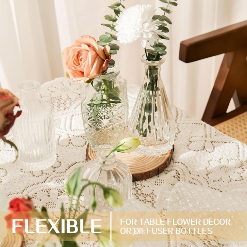 NIERBO Mini Bud Vases Set of 24 Wedding Centerpieces for Tables, Clear Bud Vases for Flowers, Small Flower Vases Suitable for Birthday, Anniversary,