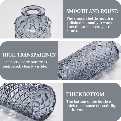 Mini Bud Vases Set of 24 Wedding Centerpieces for Tables, Black Bud Vases for Flowers, Small Flower Vases Suitable for Birthday, Anniversary, Wedding