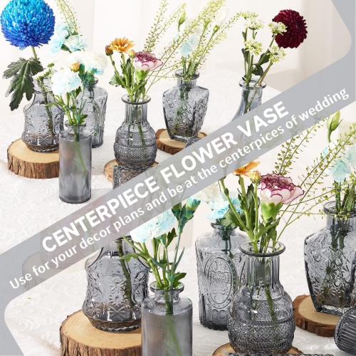 Mini Bud Vases Set of 24 Wedding Centerpieces for Tables, Black Bud Vases for Flowers, Small Flower Vases Suitable for Birthday, Anniversary, Wedding