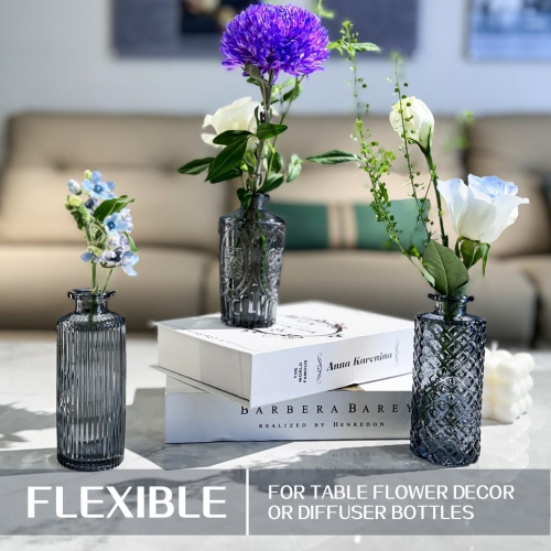 Mini Bud Vases Set of 24 Wedding Centerpieces for Tables, Black Bud Vases for Flowers, Small Flower Vases Suitable for Birthday, Anniversary, Wedding